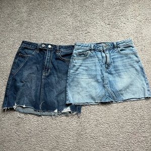Two denim Hollister skirts, size 3